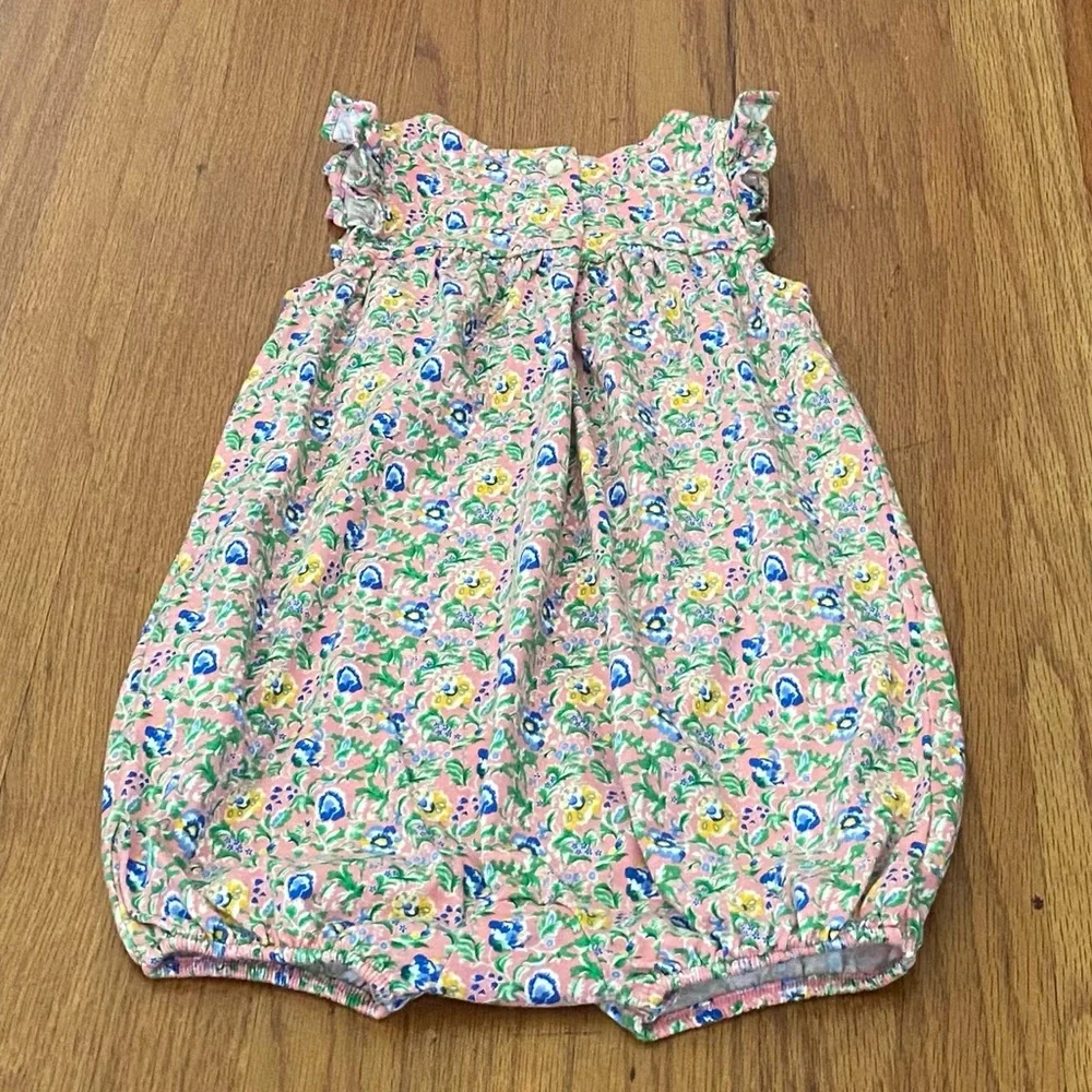 Ralph Lauren Pink Floral Cotton One Piece